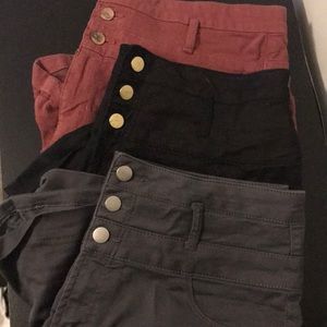 3 high waisted shorts